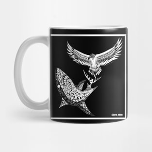 crouching shark hidden eagle ecopop Mug